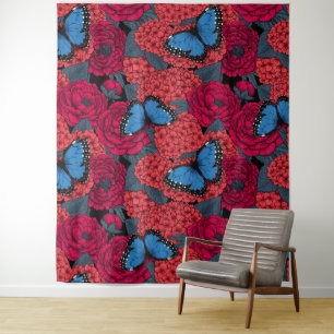 Tenture Jardin de morpho bleu
