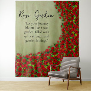 Tenture Jardin de roses rouges Champ Floral vibrant