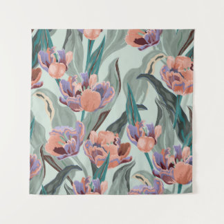 Tenture Jardin des tulipes : Grandes Fleurs Vintages