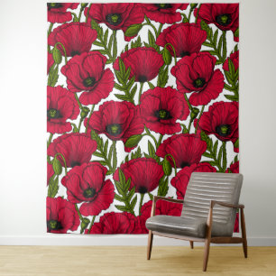 Tenture Jardin Red Poppy 2