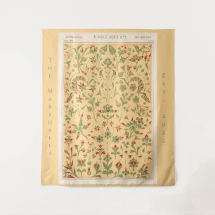 Tenture Jaune au design floral botanique multicolore