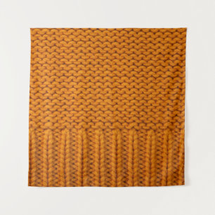 Tenture Jaune clair : texture tricotée artisanale.