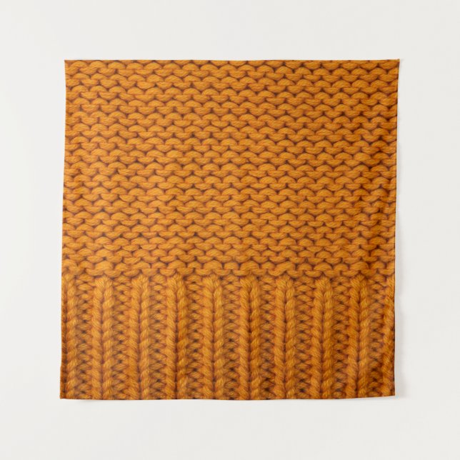 Tenture Jaune clair : texture tricotée artisanale. (Devant)