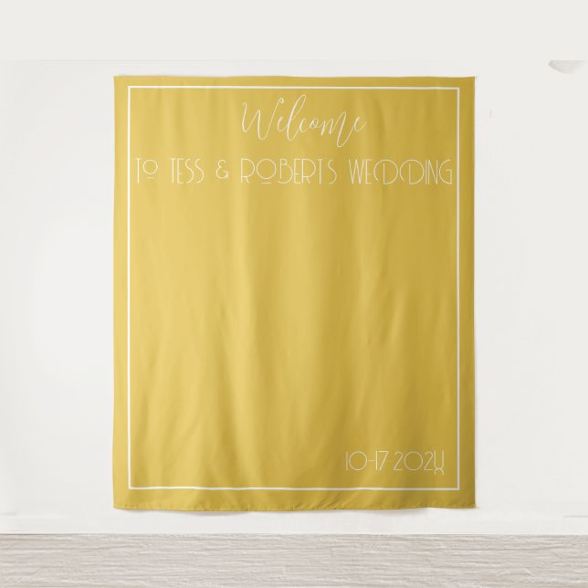 Tenture Jaune Moutarde Minimaliste  (Devant)