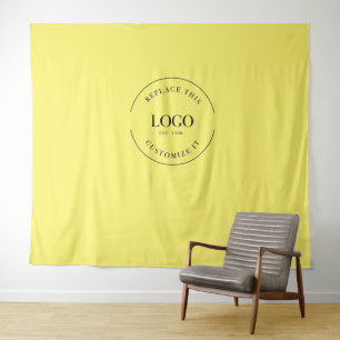 Tenture Jaune simple logo personnalisé arrière-plan Sociét