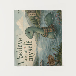 Tenture Je crois en moi-même Monstre du Loch Ness fantaisi