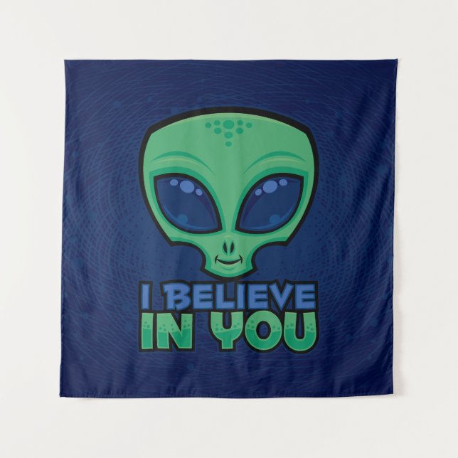 Tenture Je Crois En Vous Alien De Dessin Amical (Devant)