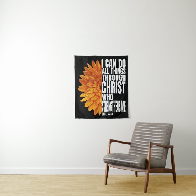 Tenture je peux tout faire par l'intermédiaire du christ q (En situation)