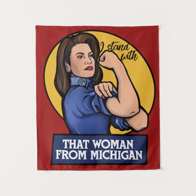 Tenture Je suis avec cette femme du Michigan (Devant)
