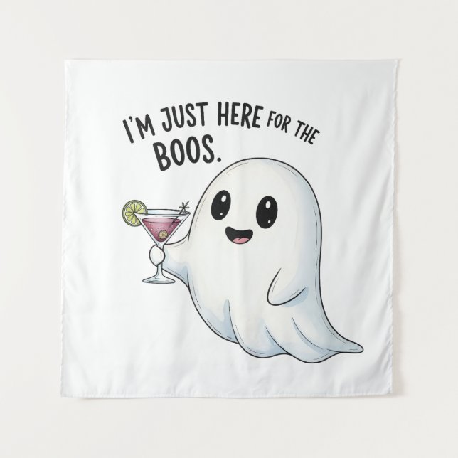 Tenture Je suis juste là pour les huées Halloween (Devant)