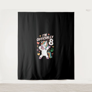 Tenture Je suis officiellement 8 Unicorn Dabbing 8e annive