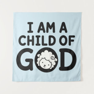 Tenture JE SUIS UN ENFANT DE DIEU   Cadeau de Baby Shower 
