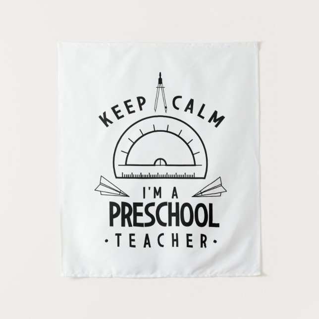 Tenture Je Suis Un Enseignant D'École Préscolaire (Devant)
