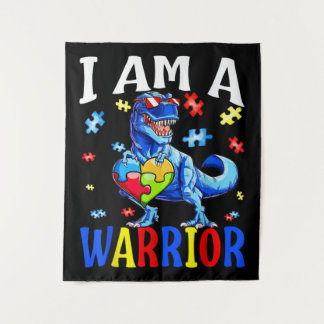 Tenture Je Suis Un Guerrier Autisme Famille Dinosaure Auti