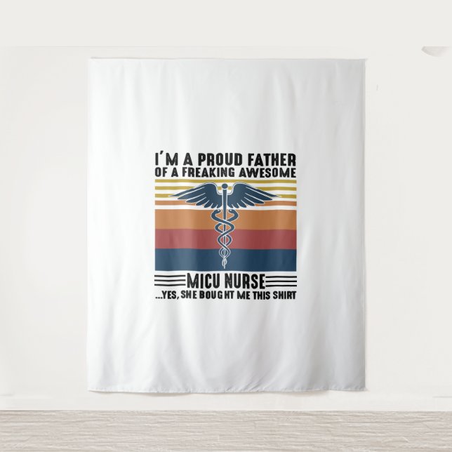 Tenture Je suis un père fier d'un Micu génial et fou (Devant)