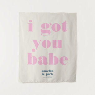 Tenture Je T'Ai Obtenu Bright Pink Bold Mariage fond d'écr