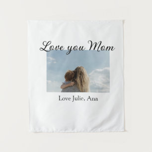 Tenture je t'aime maman fête des mères ajoutez photo nom s