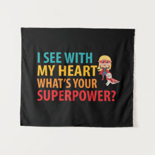 Tenture Je Vois Avec Mon Coeur Fille - L'Aveugle Braille