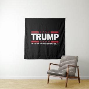 Tenture Je vote pour le criminel condamné Pro Trump 2024