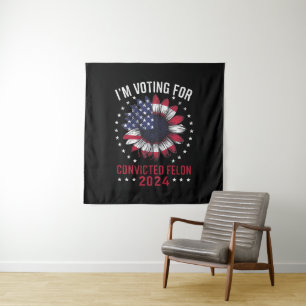Tenture Je vote pour le criminel condamné Pro Trump 2024