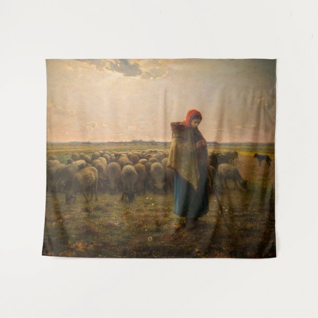 Tenture Jean-Francois Millet - Berger et troupeau 1863 (Devant (Horizontal))