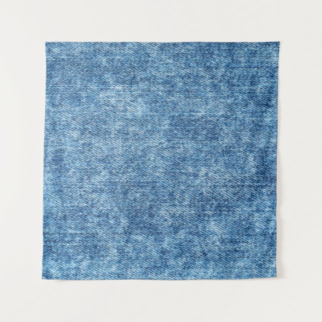 Tenture Jeans en bleu acide. Denim arrière - plan, texture (Devant)