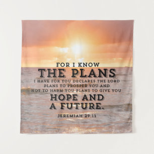 Tenture Jeremiah 29:11 Car je connais les Plans Sunrise
