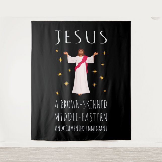 Tenture Jésus Immigrant sans papiers à peau Brown I (Devant)