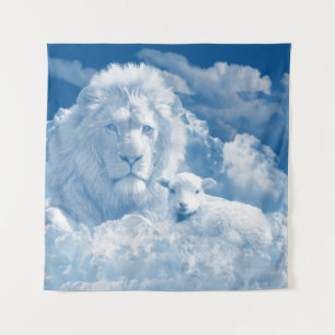 TENTURE JÉSUS L'AGNEAU ET JÉSUS LE LION