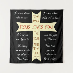 Tenture Jesus Loves You wall art