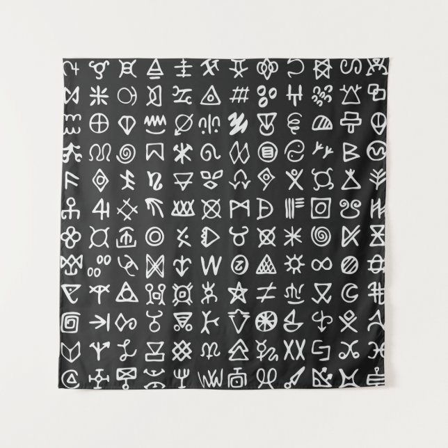 Tenture Jeu de symboles rune les lettres police. Ancien oc (Devant)