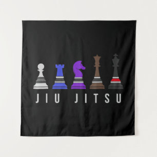 Tenture jeu d'échec jiu jitsu, cadeau bjj avec texte.