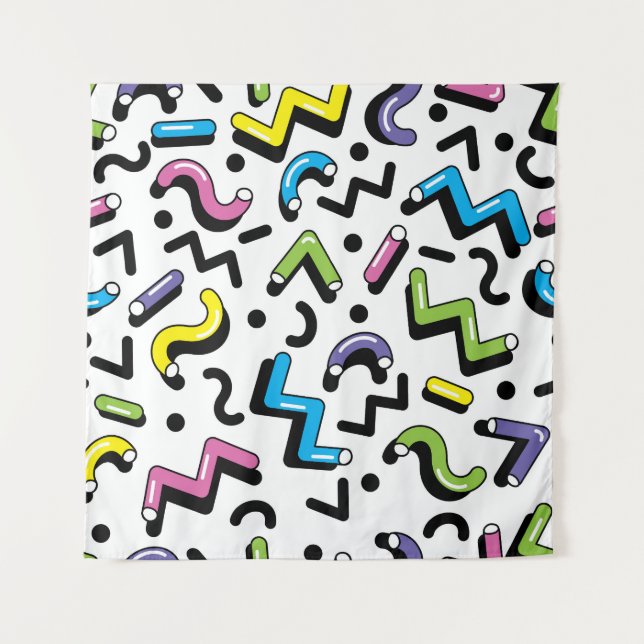 Tenture Jeu géométrique : Motif de formes de Doodles (Devant)