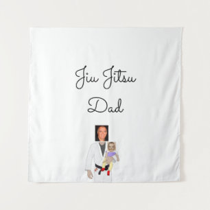 Tenture Jiu Jitsu Papa photos personnalisées et texte manu