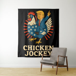 Tenture Jockey de poulet Trump Mème amusant