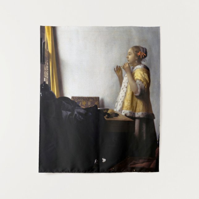 Tenture Johannes Vermeer - Jeune femme avec collier perle (Devant)