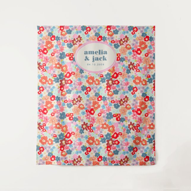 Tenture Joie florissante Bright Bold Floral Mariage fond (Devant)