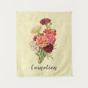 Tenture Joli Bouquet Carnation Vintage