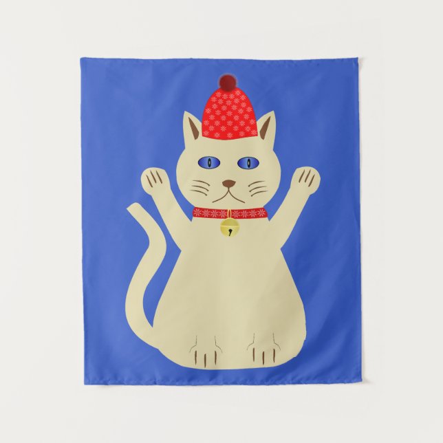Tenture Joli chat de Noël (Devant)