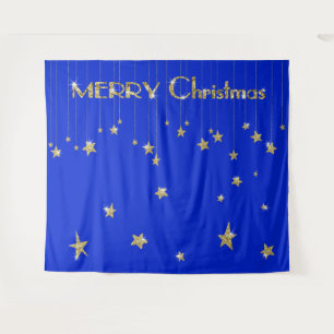 Tenture Joli Christmas Gold Blue Photo Booth Backdrop