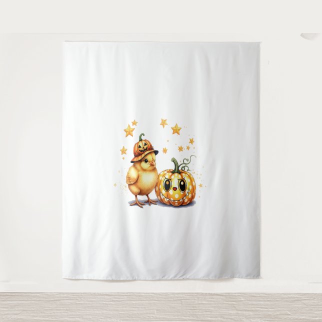 Tenture Joli Citrouille de poussette Halloween (Devant)