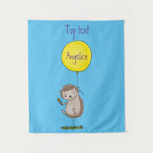 Tenture Joli hérisson et motif de dessin animé de ballon