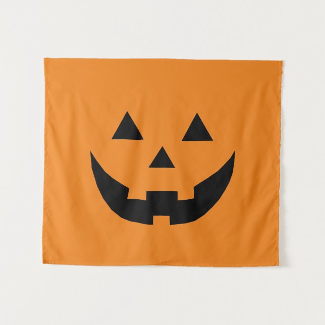 Tenture Joli Jack-o'-lantern orange drôle Halloween (Devant (Horizontal))