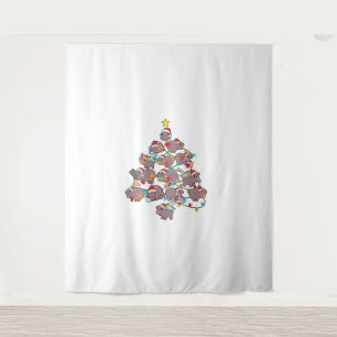 Tenture Joli Moo Deng sapin de Noël Funny bébé Pygmée Hipp