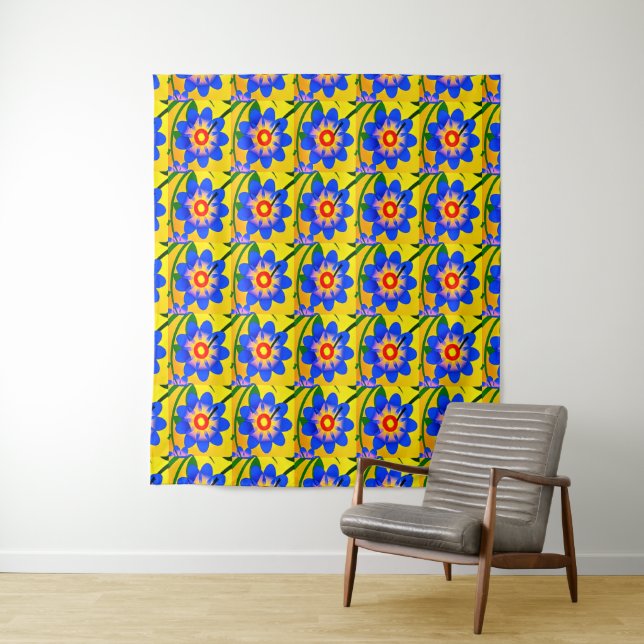 Tenture Joli Motif de fleurs Abstraites (En situation)