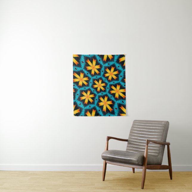 Tenture Joli Motif de fleurs Abstraites (En situation)