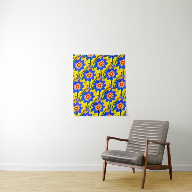 Tenture Joli Motif de fleurs Abstraites (En situation)