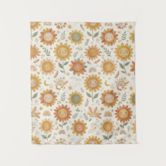 Tenture Joli motif sans couture de tournesol Boho Soleil &