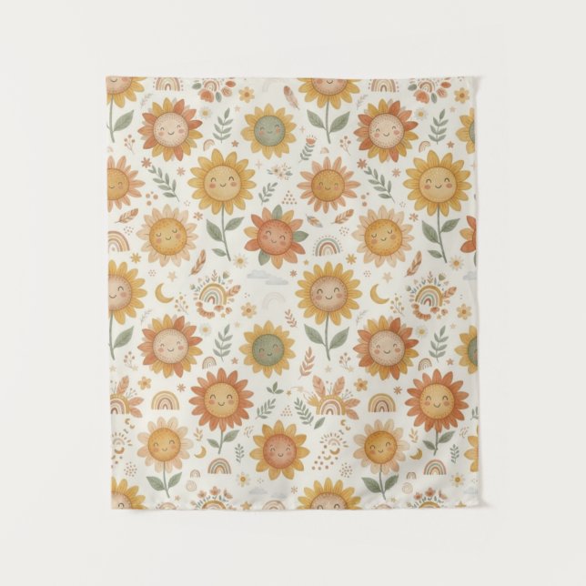 Tenture Joli motif sans couture de tournesol Boho Soleil & (Devant)