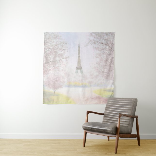 Tenture Joli Paris aux pastels (En situation (horizontale))